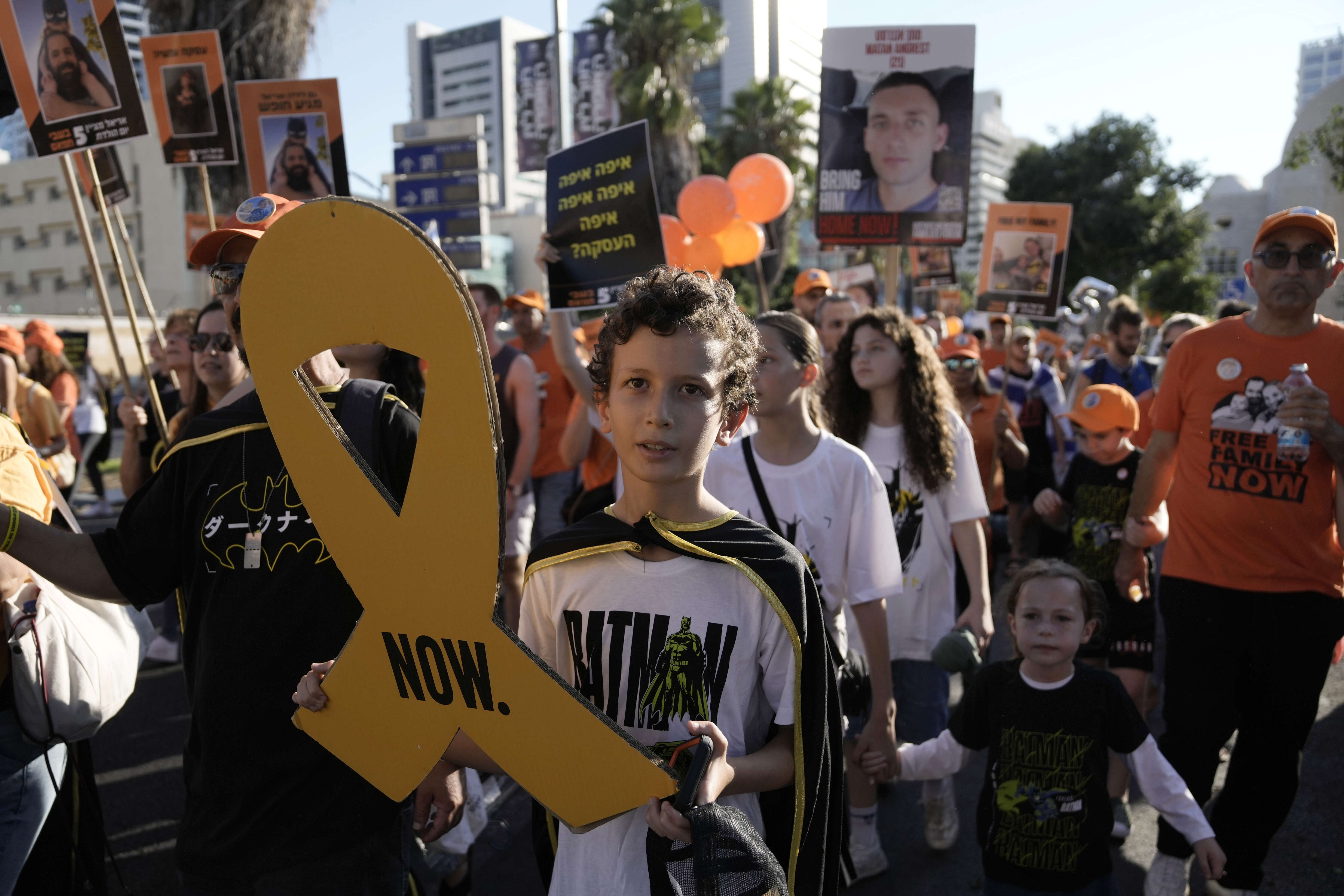 Hundreds in Israel mark the 5th birthday of a child held hostage in ...