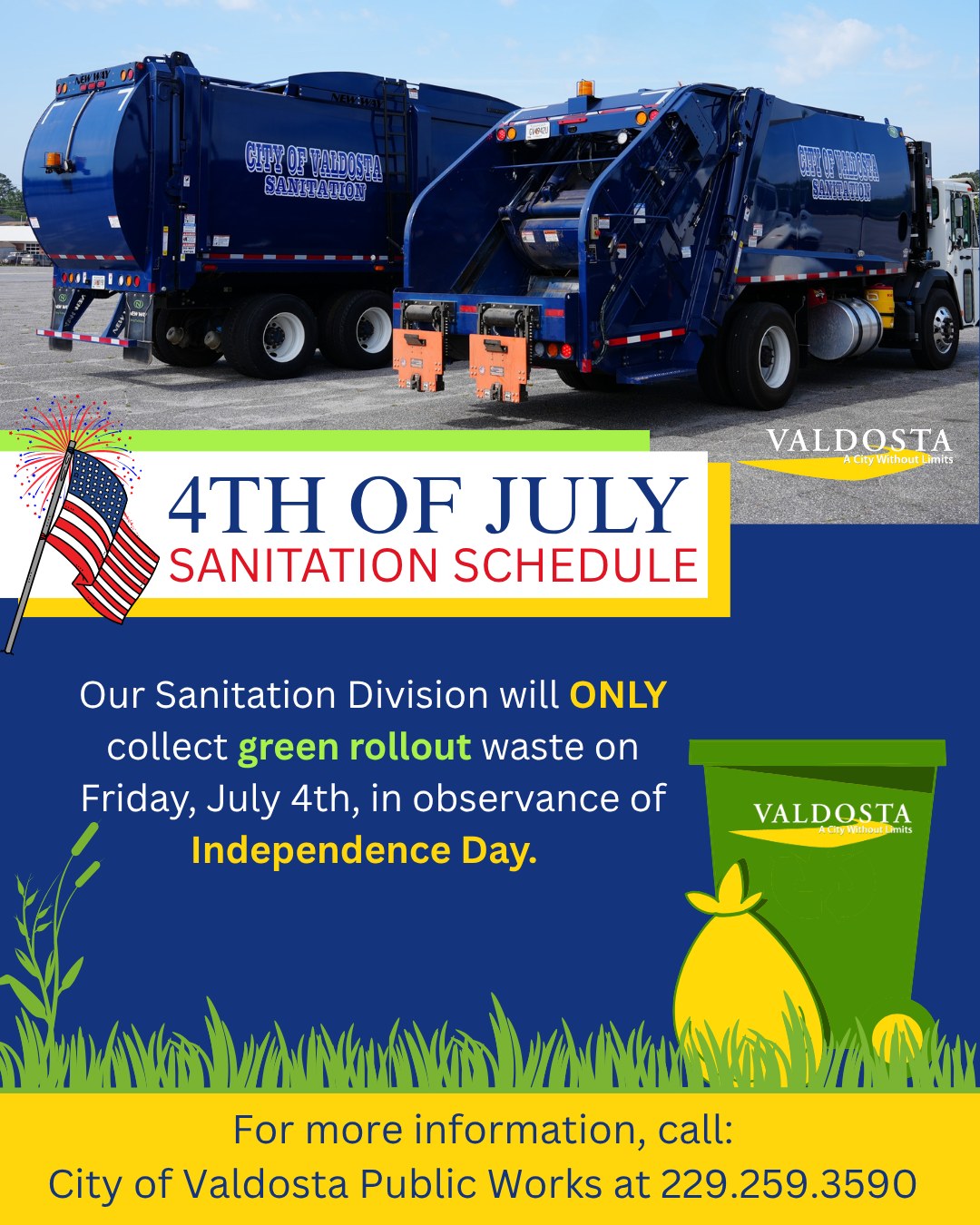 City Of Valdosta Announces Adjusted Sanitation Schedule For city-of-valdosta-announces-adjusted-sanitation-schedule-for